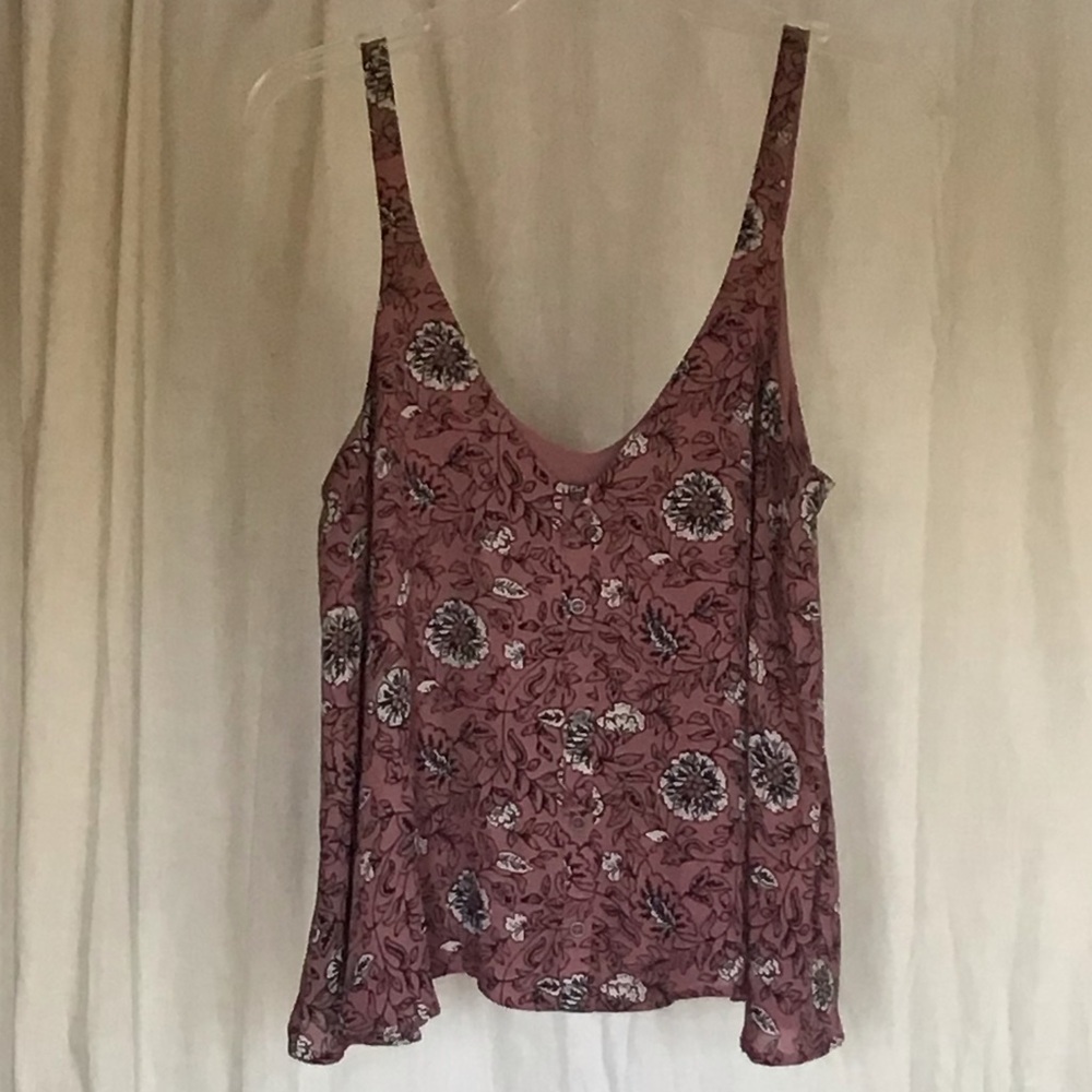 Forever 21 Floral Mauve Tank Top